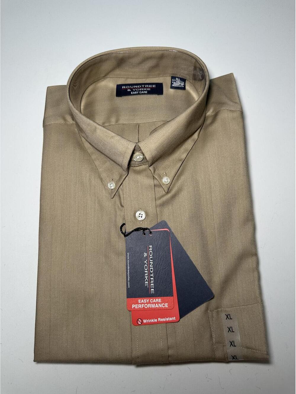 Roundtree & Yorke Easy Care Performance Wrinkle Resistant Men’s Dress Shirt XL
